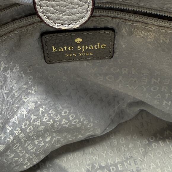 KATE SPADE Mulberry Street Gray Pebbled Leather Classic Handbag Purse READ - Picture 4 of 16